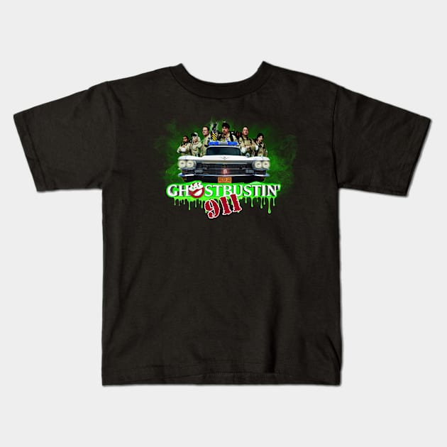 GHOSTBUSTIN' 911 ECTO-1D Kids T-Shirt by TCGhostbusters